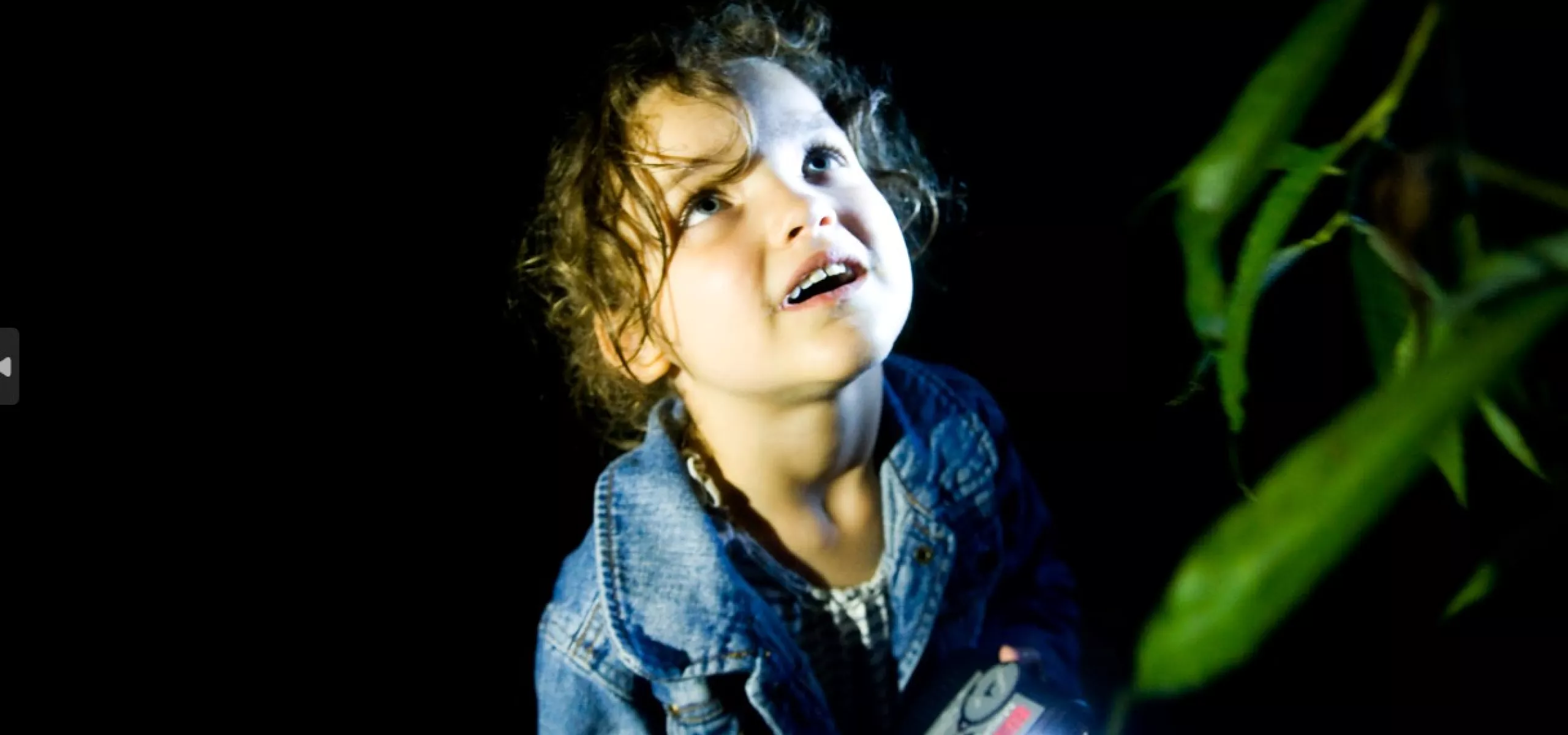 Child holding a bat detector